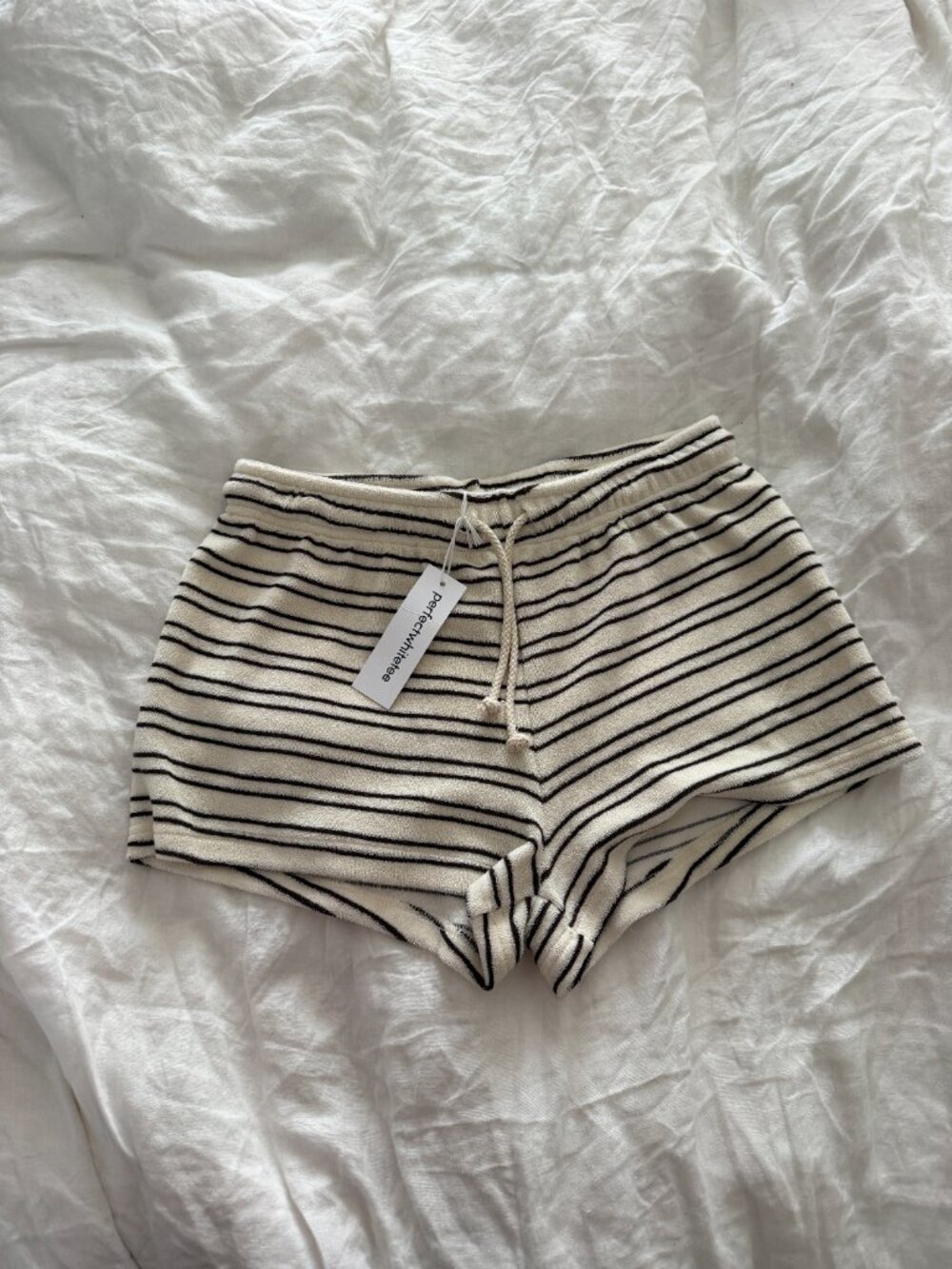NWT Perfect White Tee Terry Striped Set, sz S - Picture 9 of 9